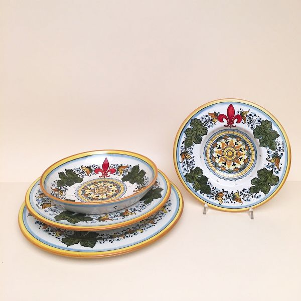 DINNERWARE SET; DESIGN: CAFAGGIOLO VERDE GEOMETRICO